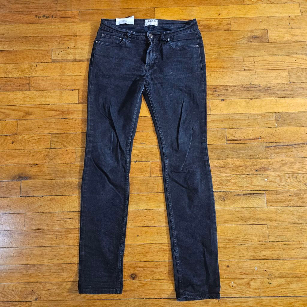 Acne Studios Ace Black Regular Waist Skinny Leg Jeans 29 32